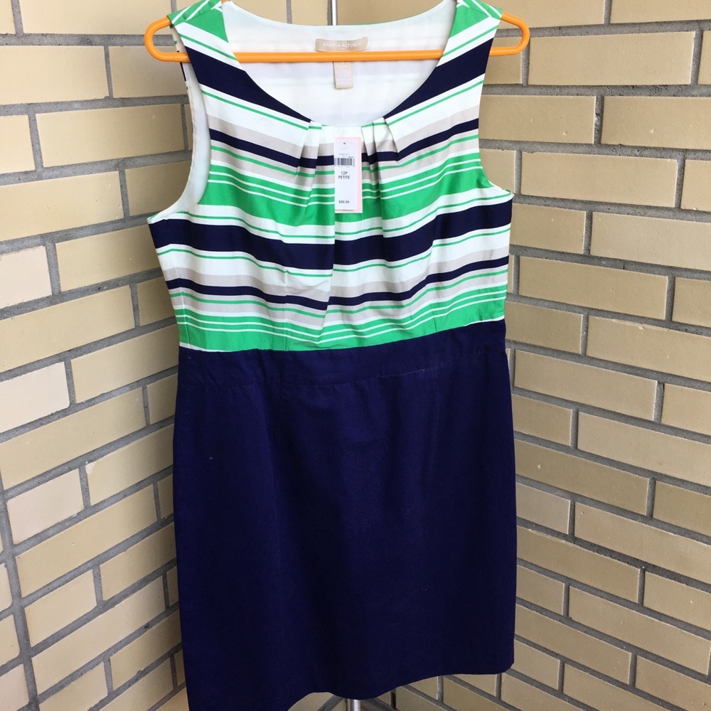 Banana Republic Petite Striped Sleeveless Dress
